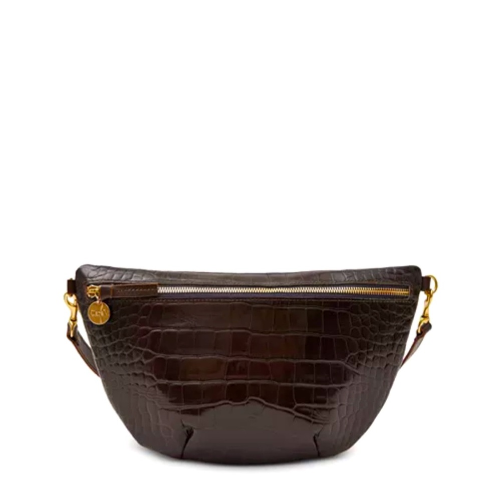 Clare V Brown Croc Grande Fanny